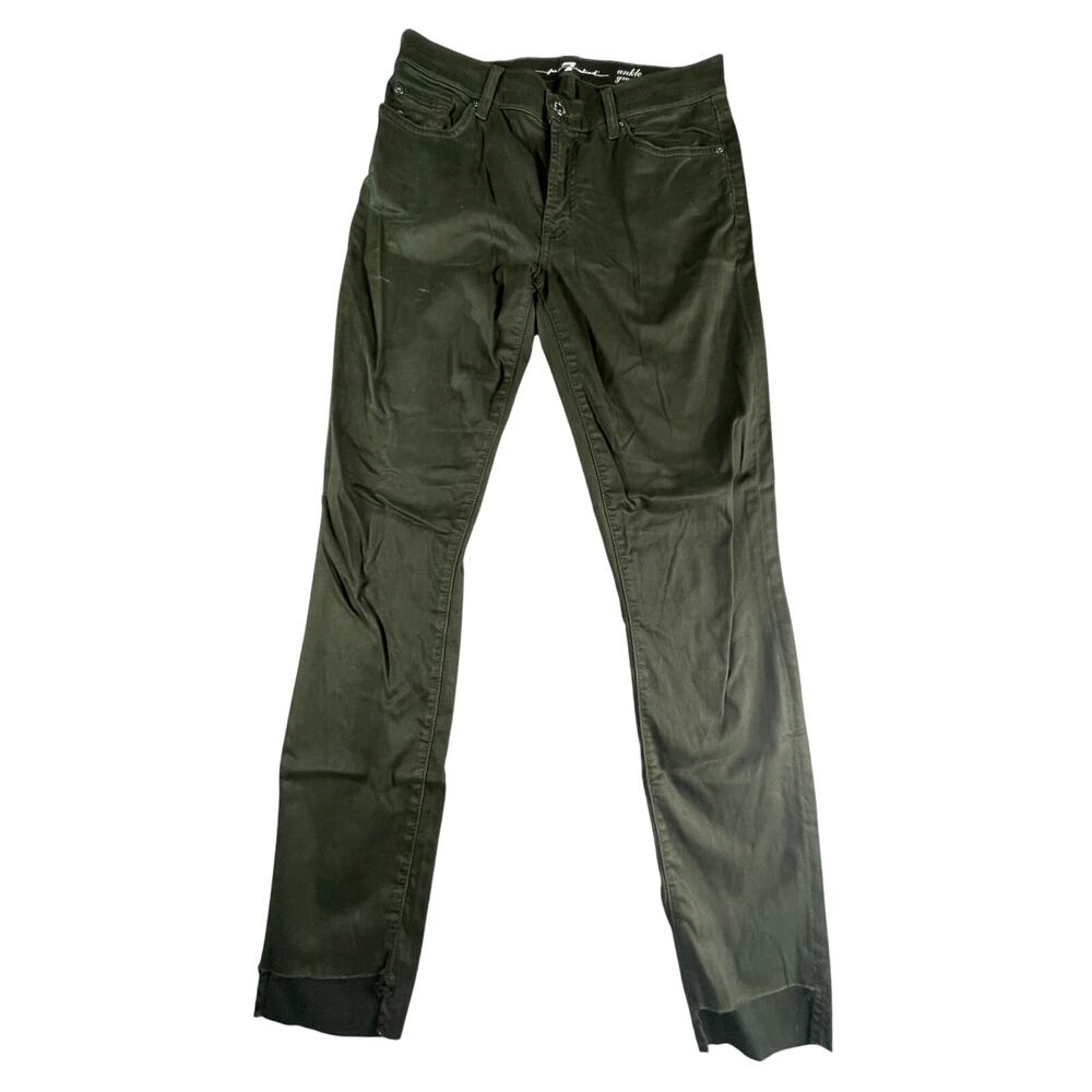 7 For All Mankind Pants Womens 28 Green Ankle Gwenevere Straight Stretch Chino